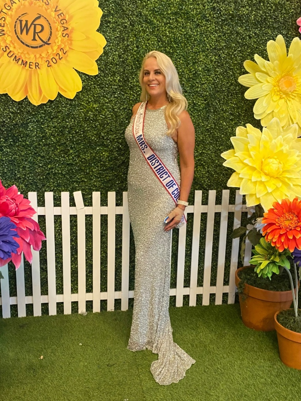 Sherri Hill Silver Beaded Gown - Picture 2 of 9